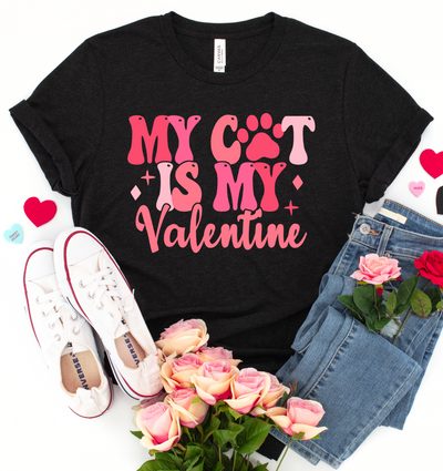 My Cat is my Valentine Graphic T-shirt - Southern Soul Collectives