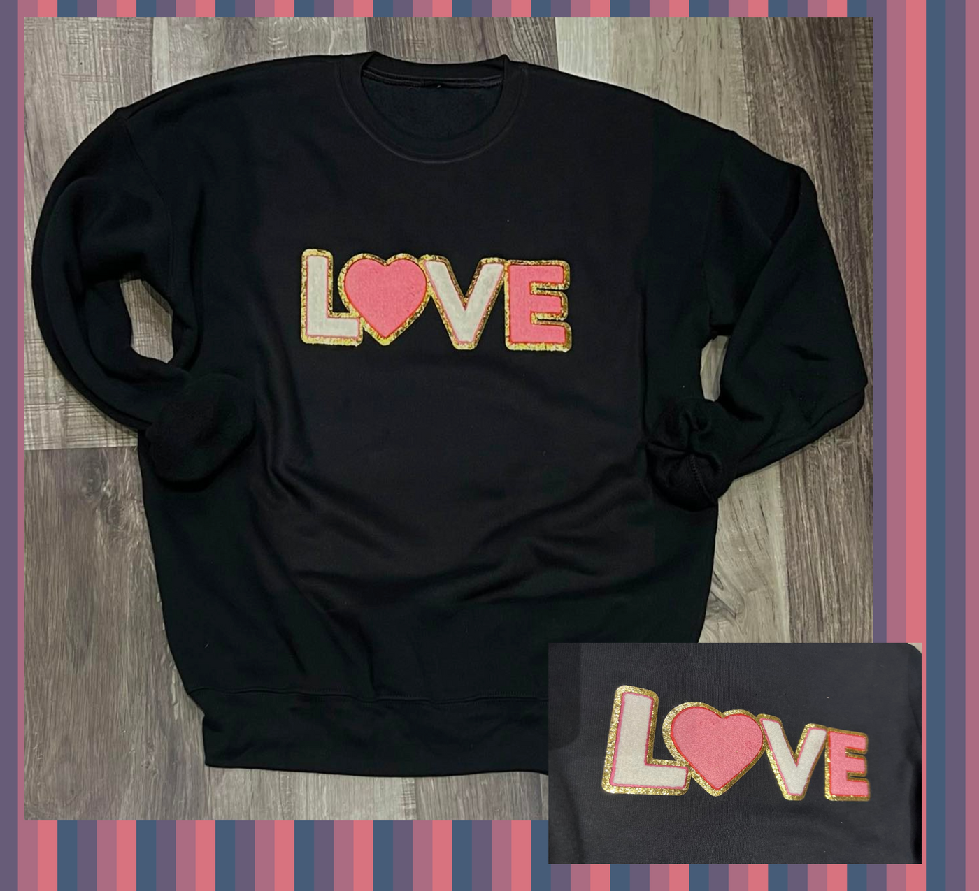 LOVE Graphic Chenille Patch Sweatshirt