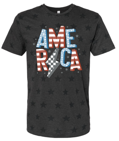 America (with lighting bolt) Graphic Tee Graphic Tee Southern Soul Collectives 