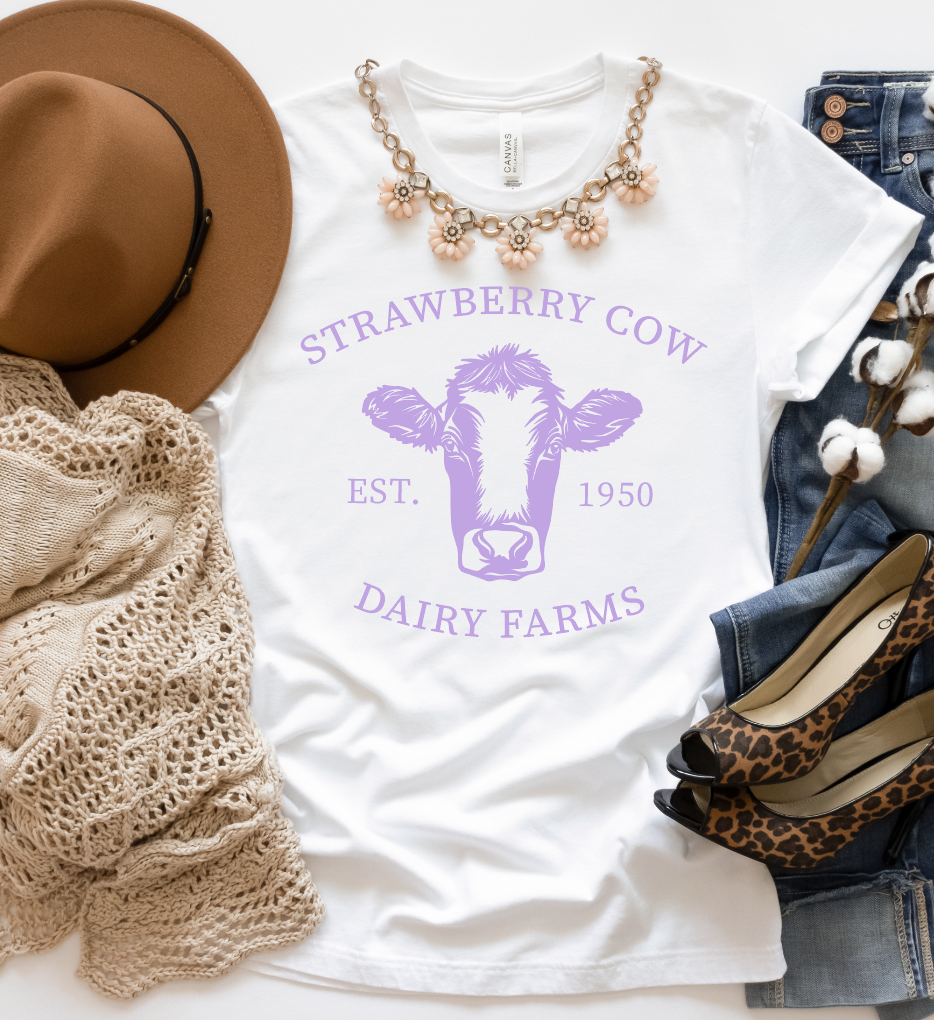 Strawberry Cow Graphic T-shirt Graphic Tee Southern Soul Collectives 