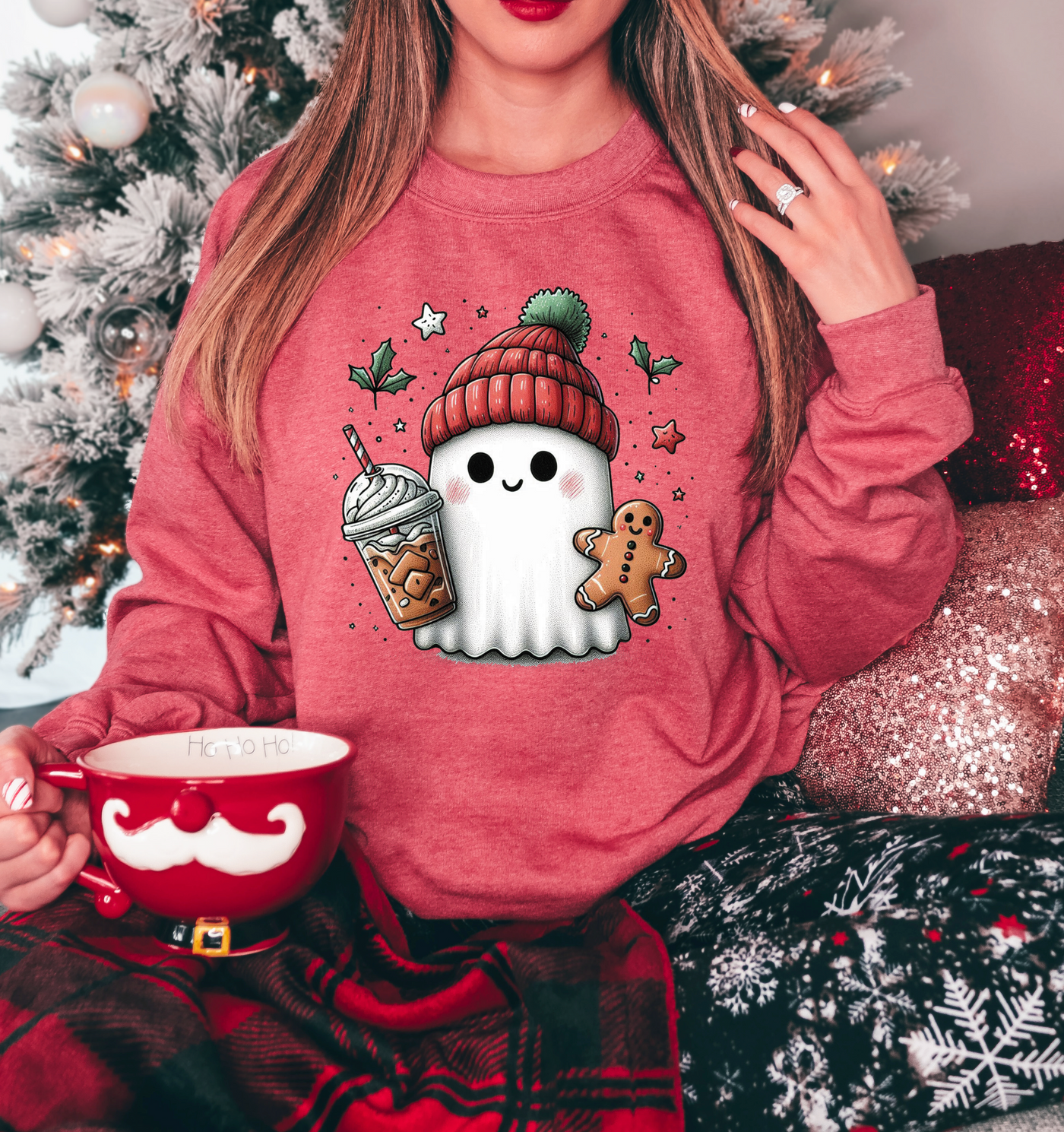 Christmas Ghost Graphic Sweatshirt