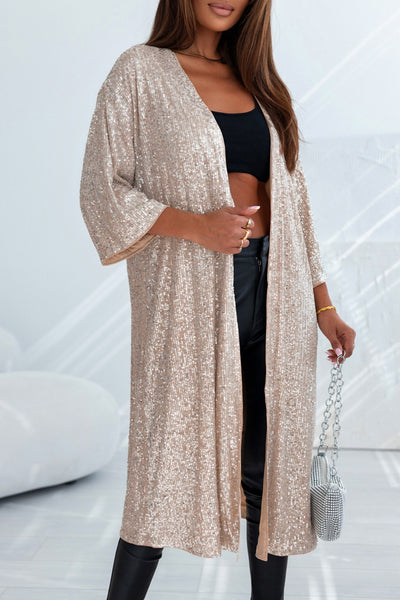 Sequin Open Front Duster Cardigan - Southern Soul Collectives