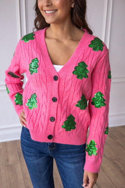 Sequin Trees Cardigan Southern Soul Collectives