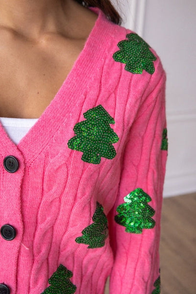 Sequin Trees Cardigan Southern Soul Collectives