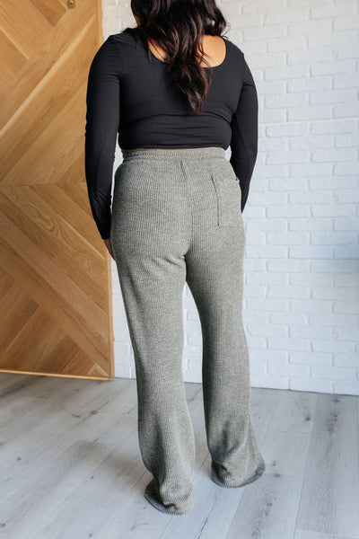 Set Process Mineral Wash Waffle Knit Pants in Olive Southern Soul Collectives