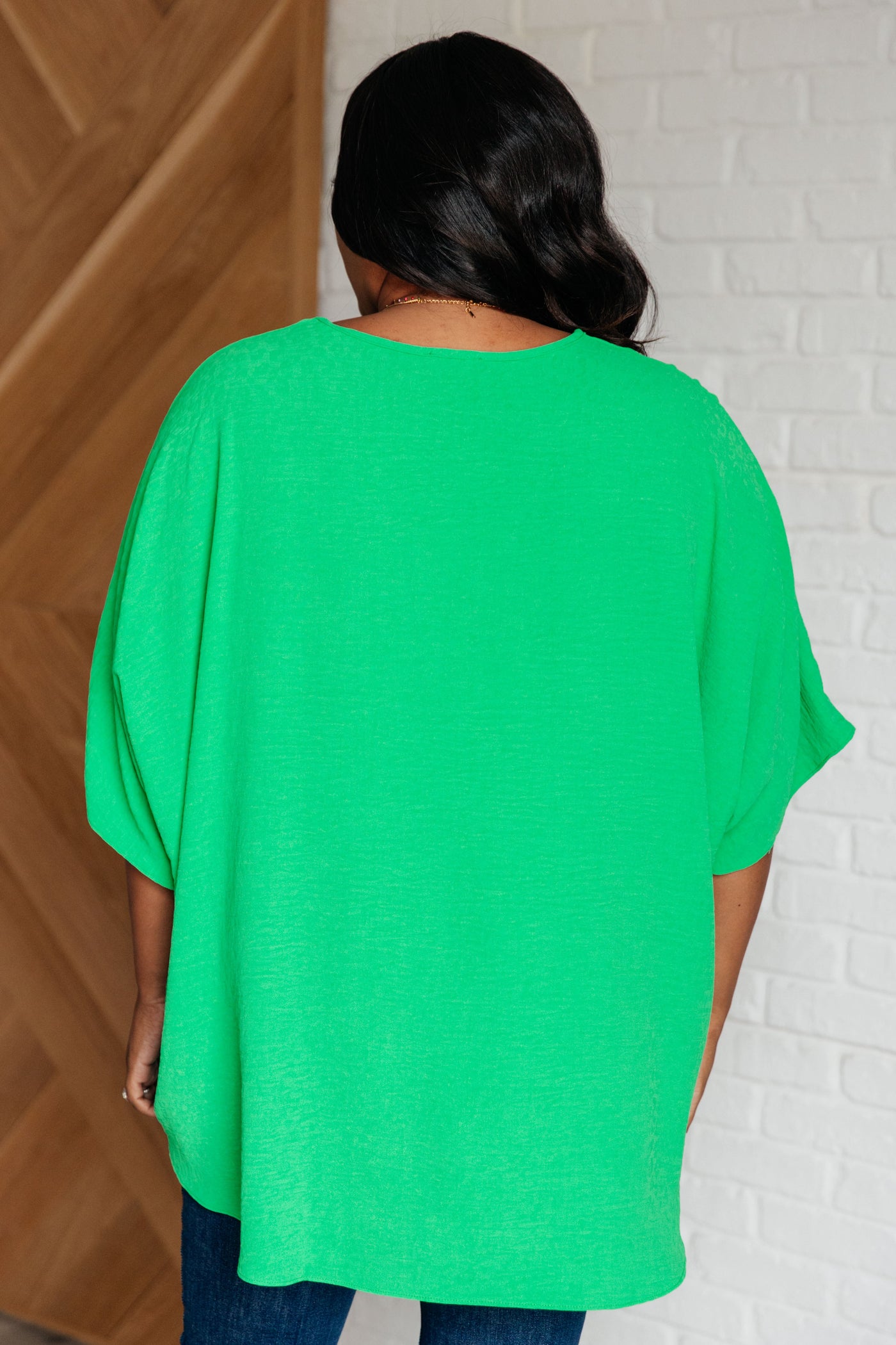 Set the Expectation V-Neck Top in Green