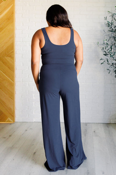 Shavasana Everyday Wide Leg Jumpsuit in Navy Southern Soul Collectives