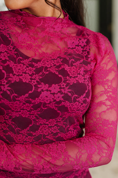 Sheer Intentions Lace Layering Top Fuchsia Southern Soul Collectives