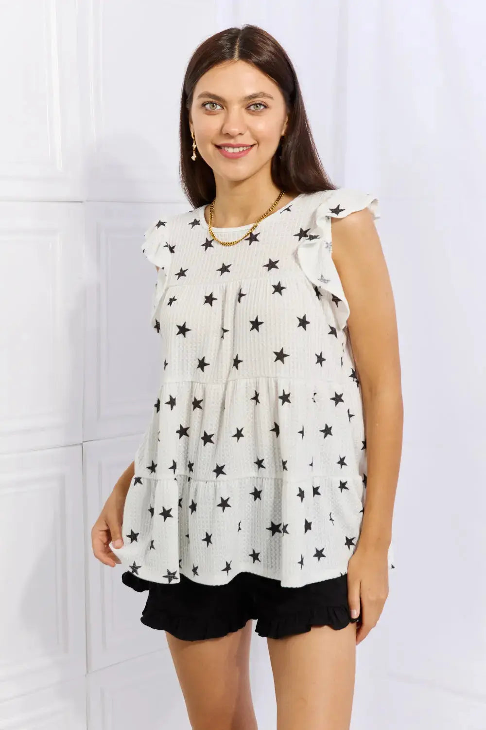 Shine Bright Butterfly Sleeve Star Print Top  Southern Soul Collectives