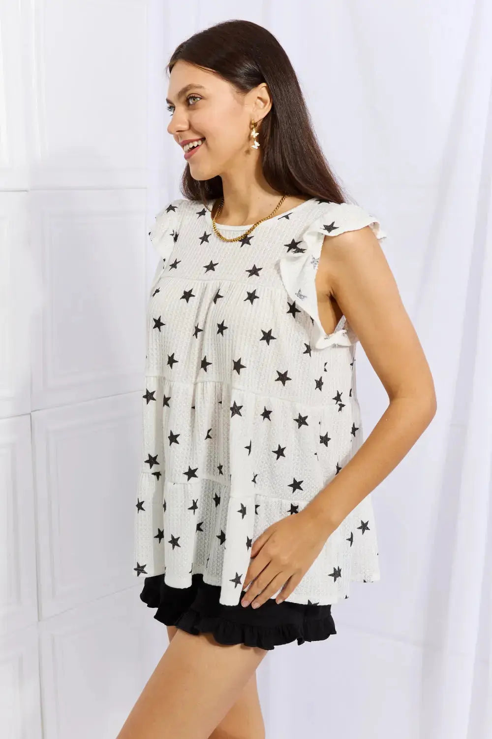 Shine Bright Butterfly Sleeve Star Print Top  Southern Soul Collectives