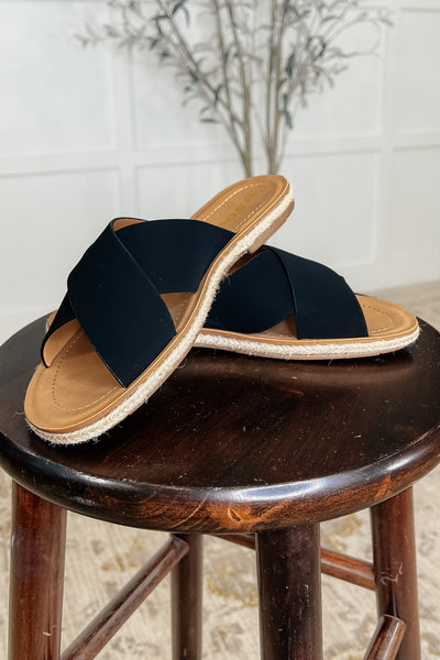 Shore Thing Slip on Sandals in Prism Black Southern Soul Collectives
