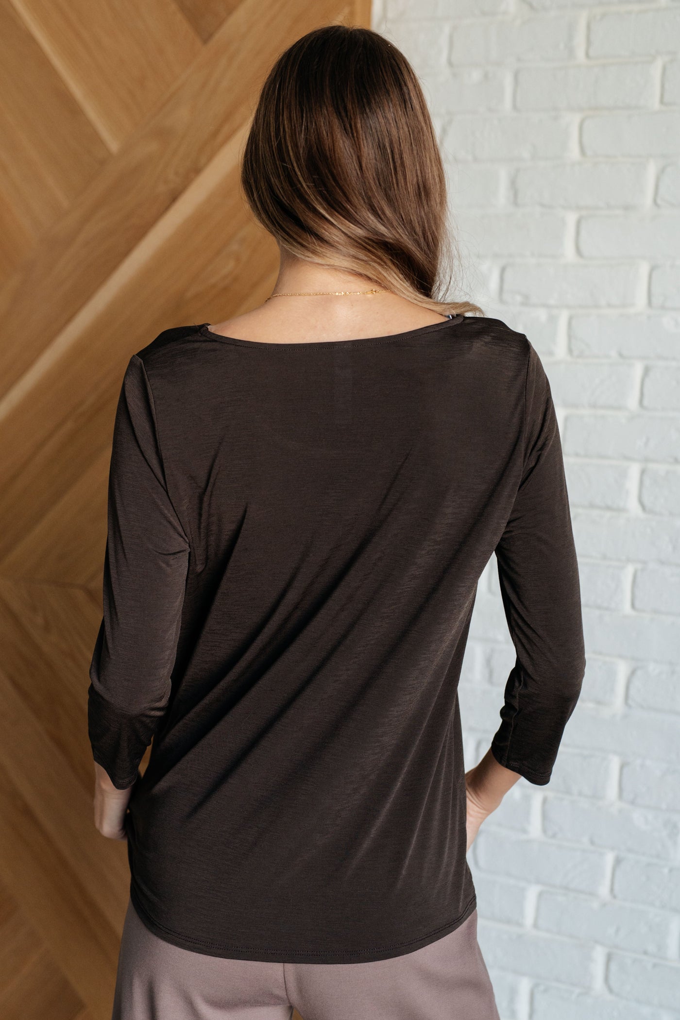 Signature Classic Round Neck Top in Chocolate Southern Soul Collectives