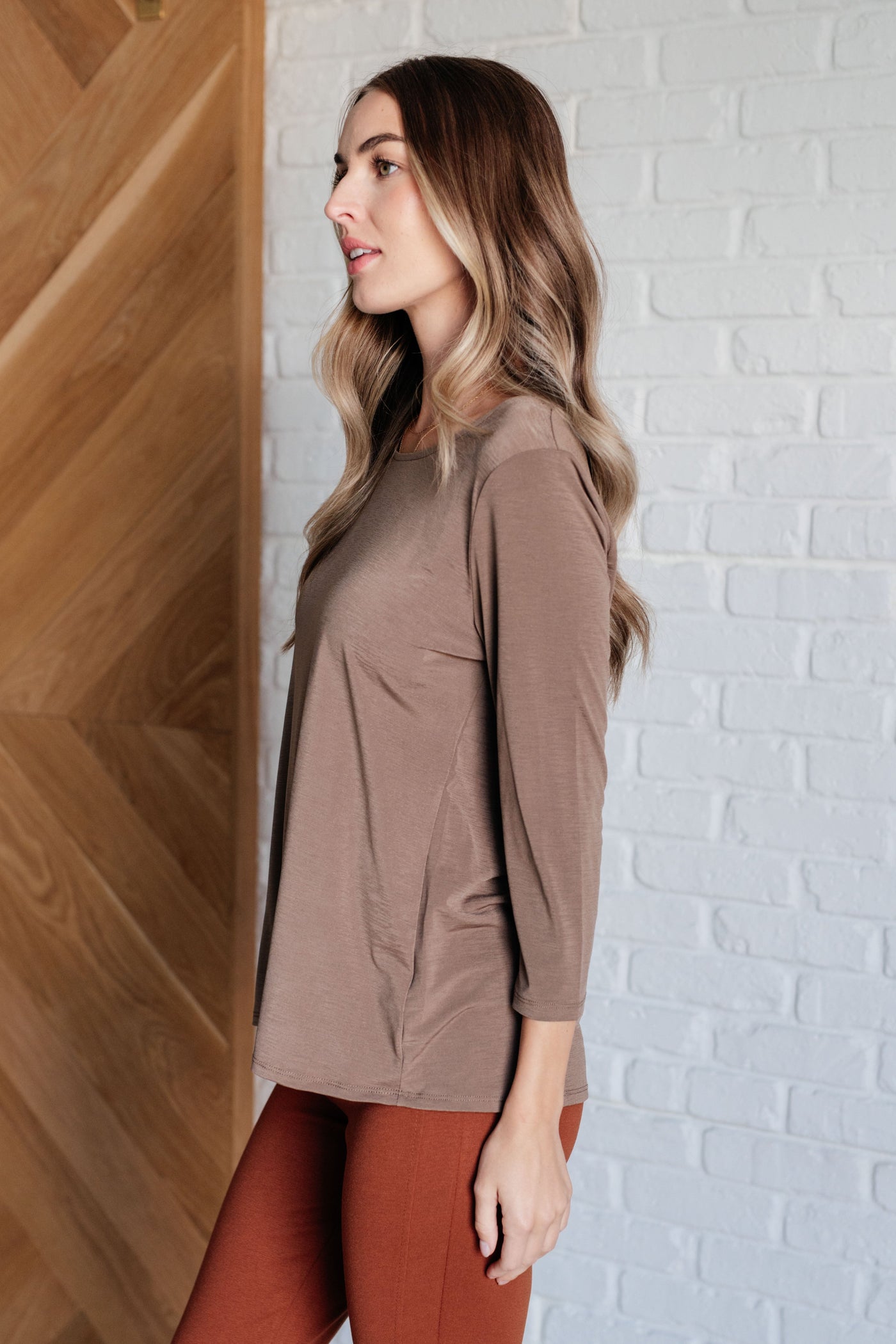 Signature Classic Round Neck Top in Mocha Southern Soul Collectives