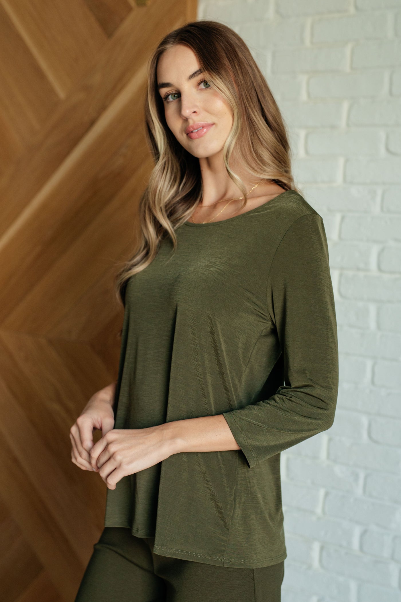 Signature Classic Round Neck Top in Olive Southern Soul Collectives