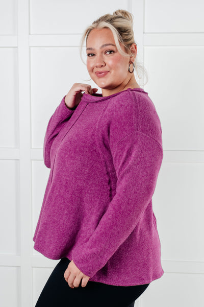 Simple Silhouette Brushed Hacci Sweater in Light Plum Southern Soul Collectives