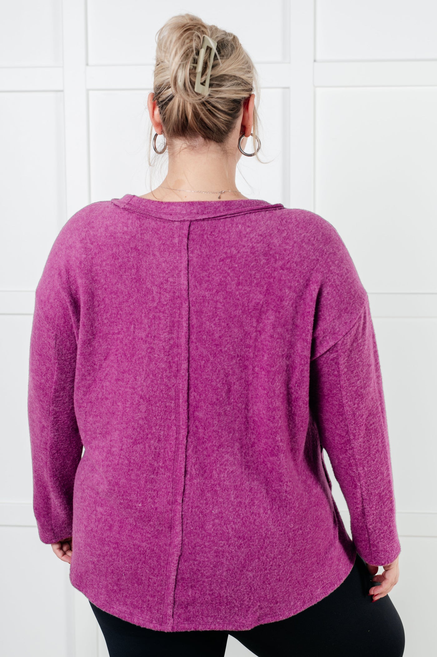 Simple Silhouette Brushed Hacci Sweater in Light Plum Southern Soul Collectives