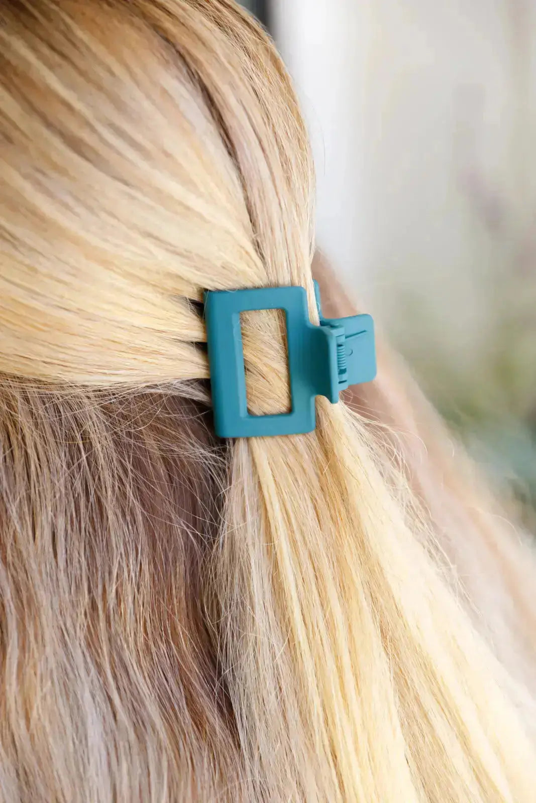 Small Square Claw Clip in Matte Teal Womens Southern Soul Collectives