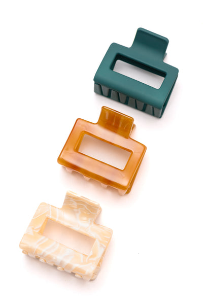 Small Square Claw Clip Set of 3 Southern Soul Collectives