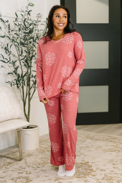 Snowflake Sniffles Pajama Set in Red Southern Soul Collectives