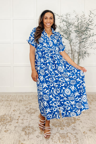 Soft Sonata V-Neck Dress in Blue Southern Soul Collectives