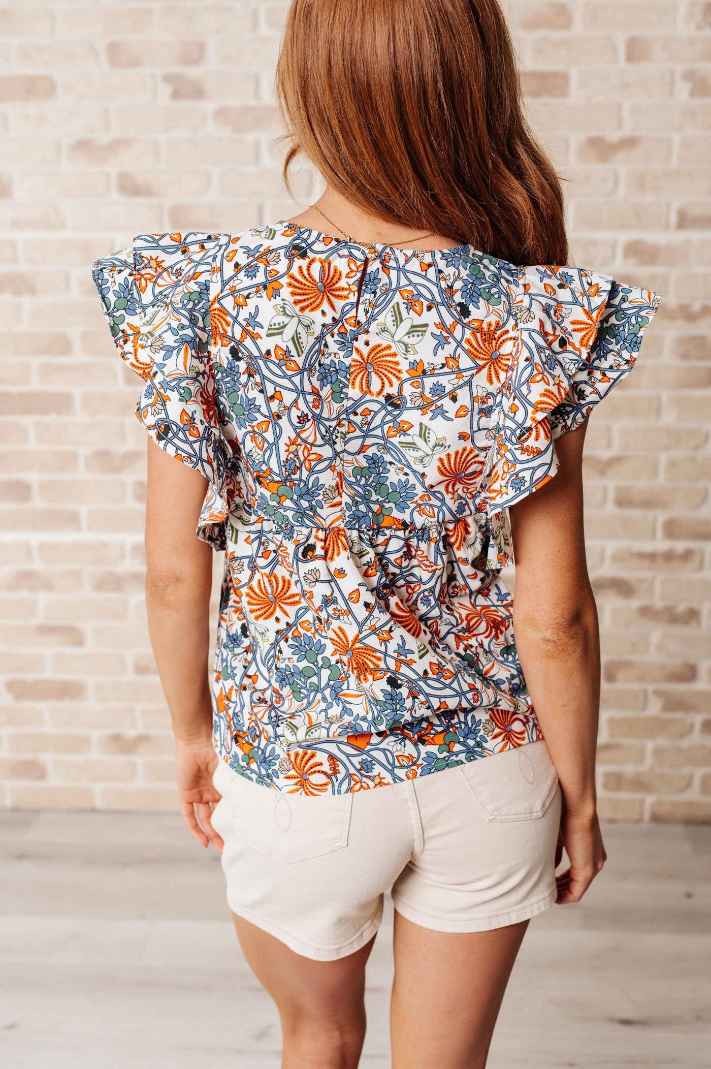 Something Peaceful Flutter Sleeve Blouse Southern Soul Collectives