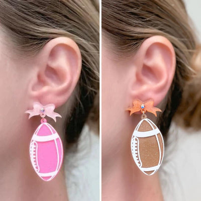 PREORDER: Football Bow Drop Earrings in Two Colors Southern Soul Collectives