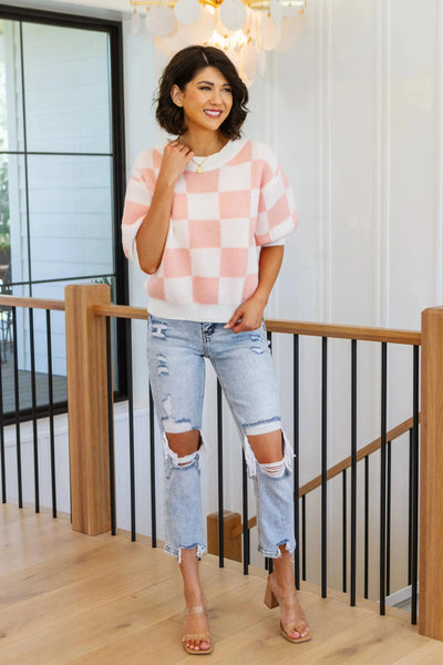 Start Me Up Checkered Sweater Womens Southern Soul Collectives