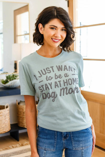 Stay At Home Dog Mom Graphic Tee Womens Southern Soul Collectives