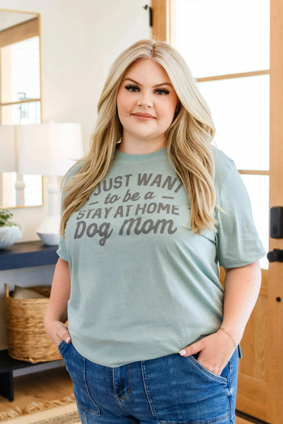 Stay At Home Dog Mom Graphic Tee Womens Southern Soul Collectives