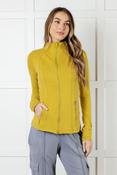 Staying Swift Activewear Jacket in Yellow Pear Southern Soul Collectives