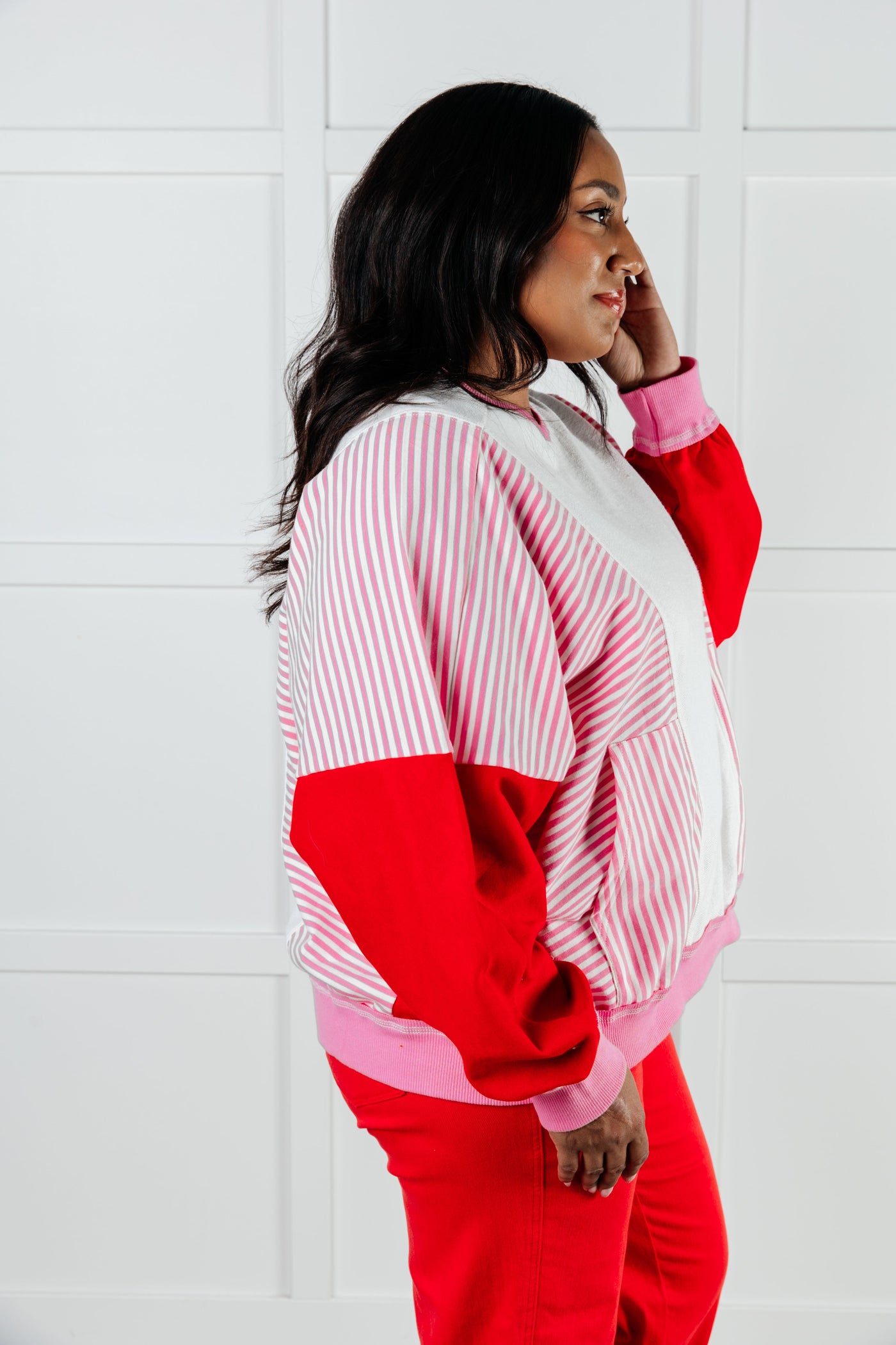 Stripes on My Sleeves Color Block Pullover Southern Soul Collectives