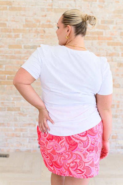 Strong Enough Puff Sleeve Tee In White Southern Soul Collectives