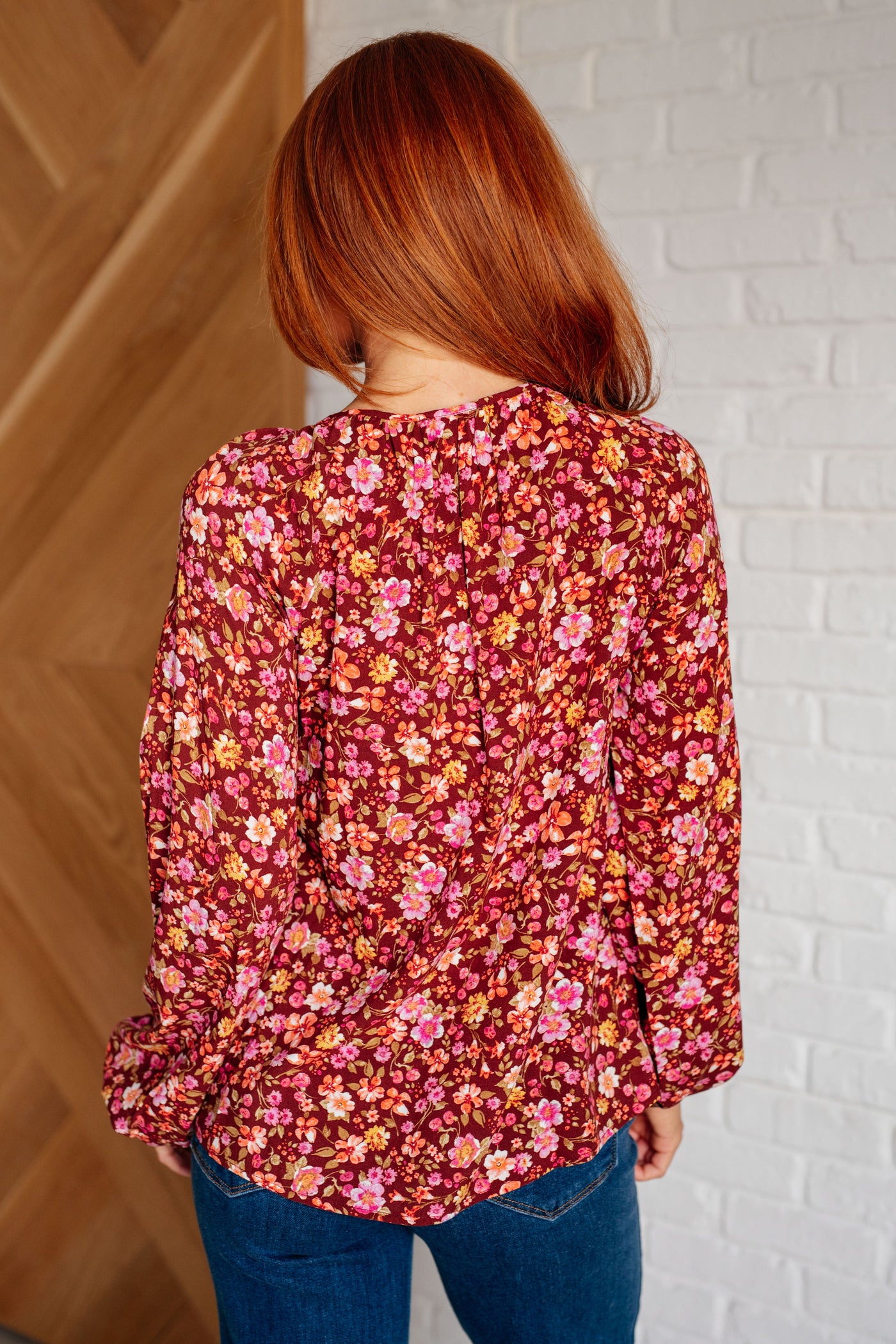 Sunday Brunch Blouse in Rust Floral Southern Soul Collectives