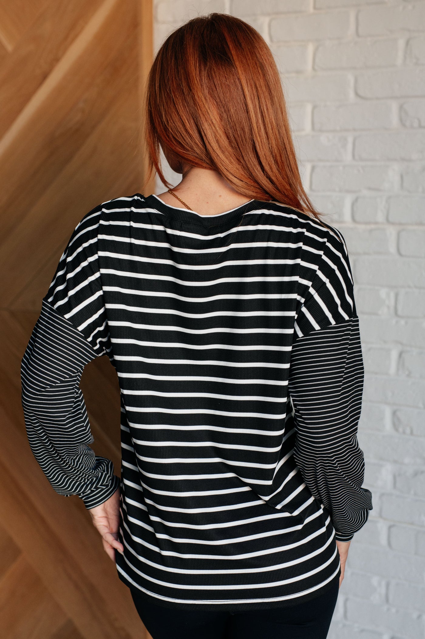 Super Clever Patchwork Striped Top in Black Southern Soul Collectives