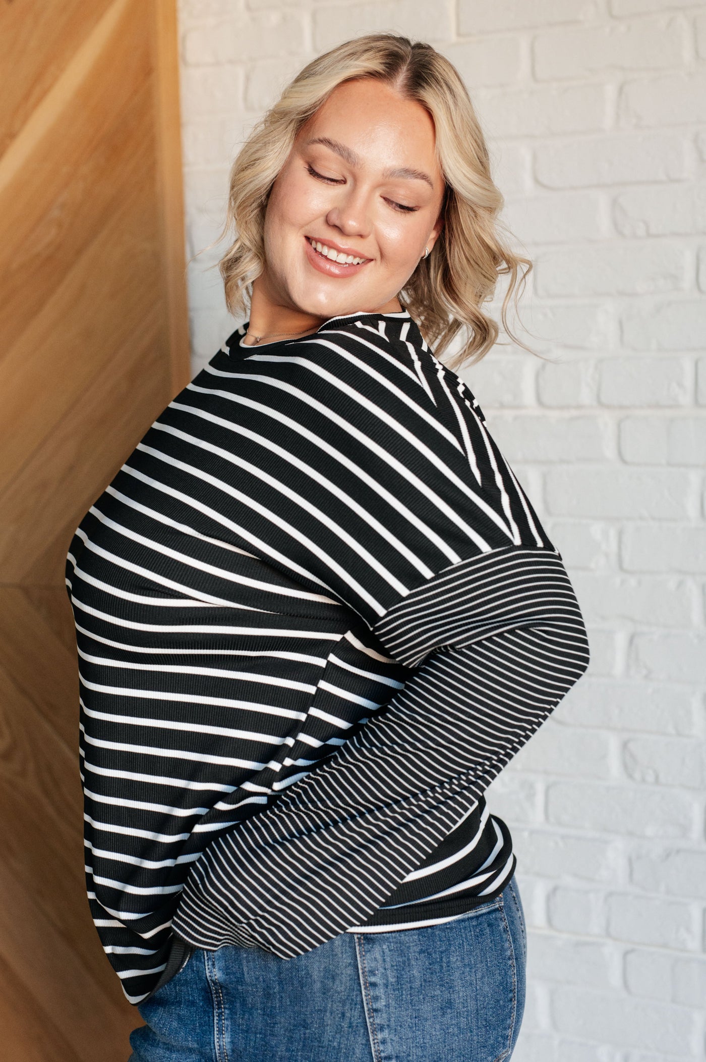 Super Clever Patchwork Striped Top in Black Southern Soul Collectives