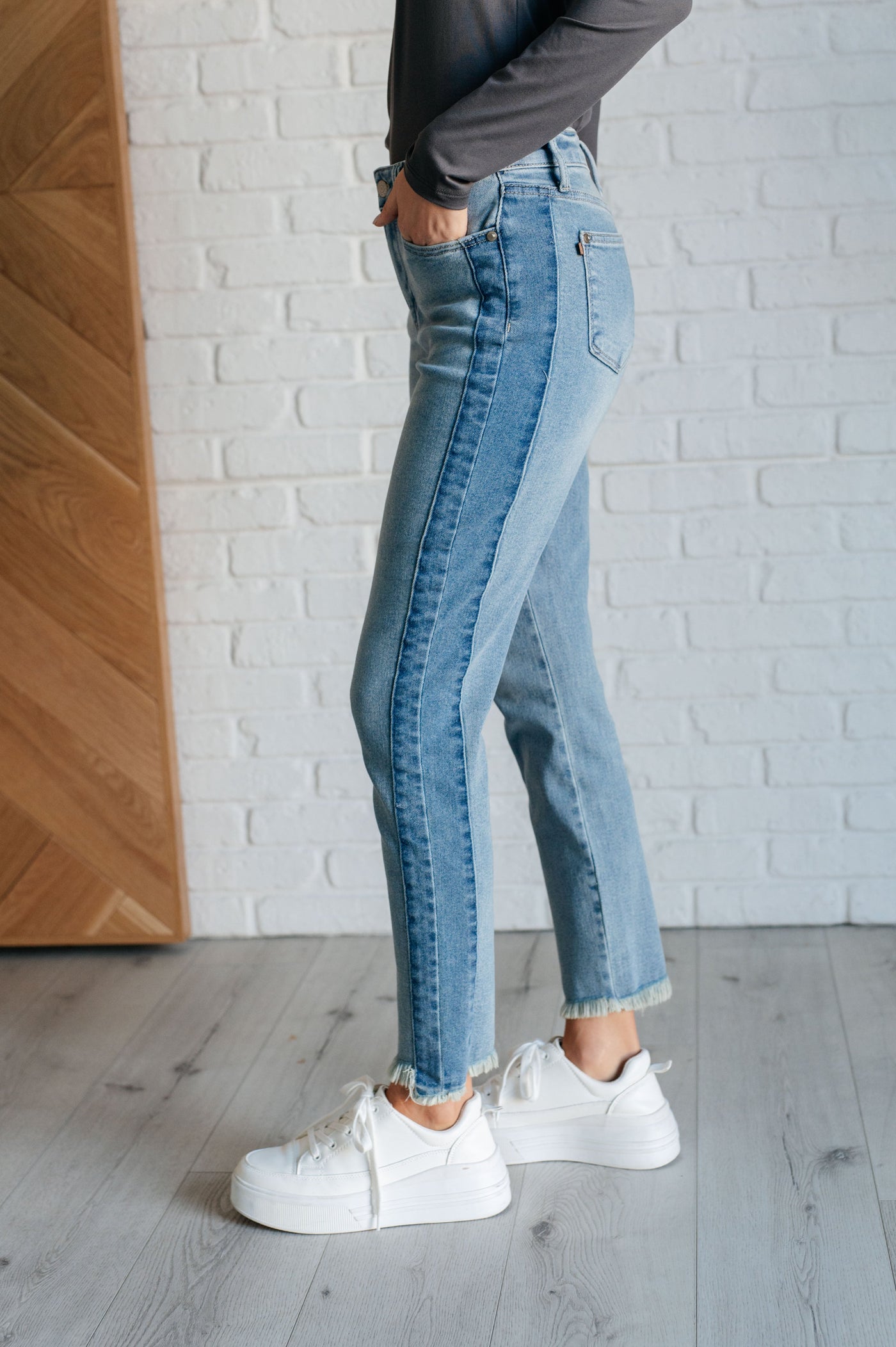 Susan High Rise Side Panel Detail Slim Jeans Southern Soul Collectives