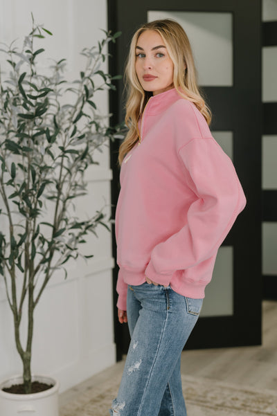 Sweater Weather Half Zip High Neck Pullover in Dark Pink Southern Soul Collectives