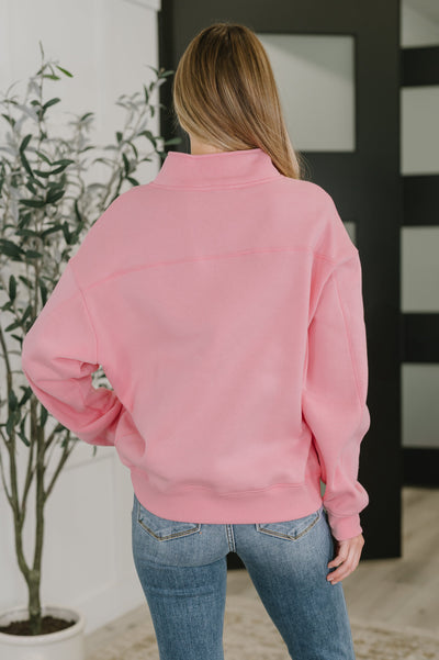 Sweater Weather Half Zip High Neck Pullover in Dark Pink Southern Soul Collectives