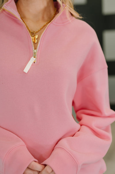 Sweater Weather Half Zip High Neck Pullover in Dark Pink Southern Soul Collectives