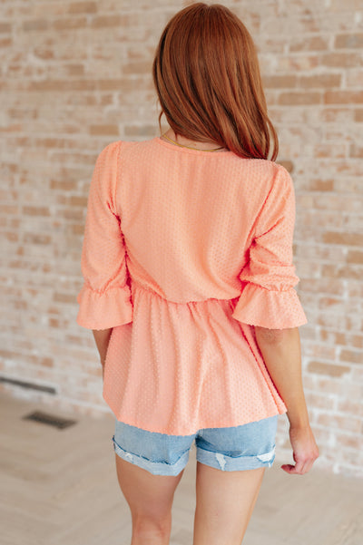 Peachy Keen Sweet Sherbet Swiss Dot Top