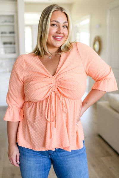 Peachy Keen Sweet Sherbet Swiss Dot Top