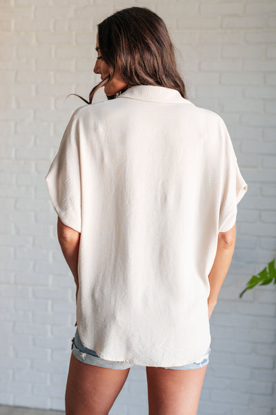 Sweet Simplicity Button Down Blouse in Oatmeal Southern Soul Collectives