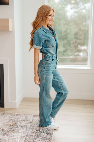 Judy Blue Sylvia Short Sleeve Denim Jumpsuit - Southern Soul Collectives