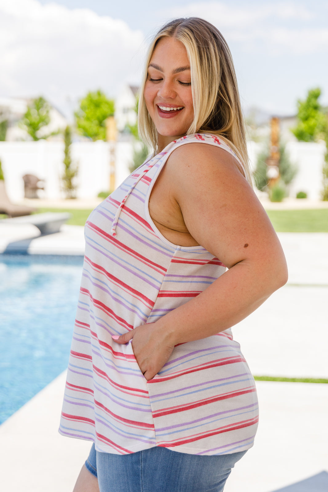 Take The Day Off Striped Hooded Tank Top Womens Southern Soul Collectives 