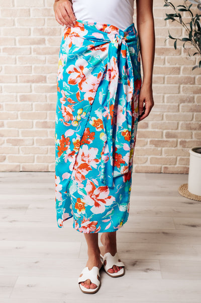 Take Me Outside Wrap Around Skirt in Blue Southern Soul Collectives