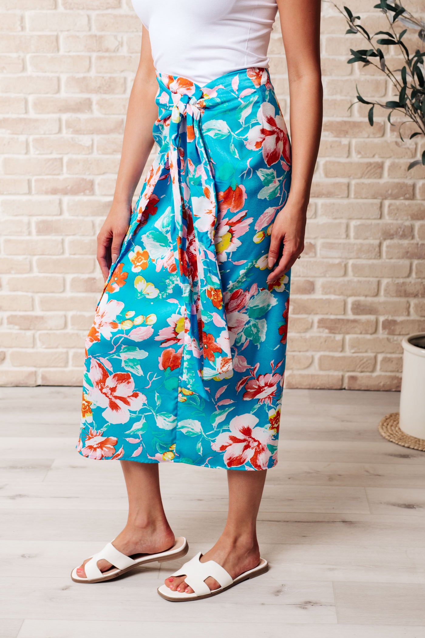 Take Me Outside Wrap Around Skirt in Blue Southern Soul Collectives