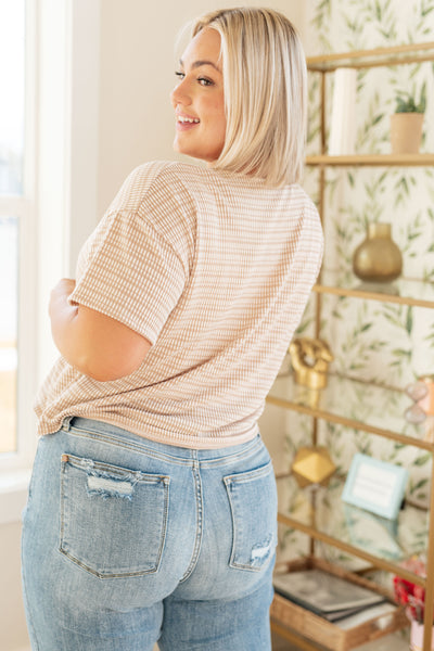 Textured Boxy Top in Taupe Womens Southern Soul Collectives