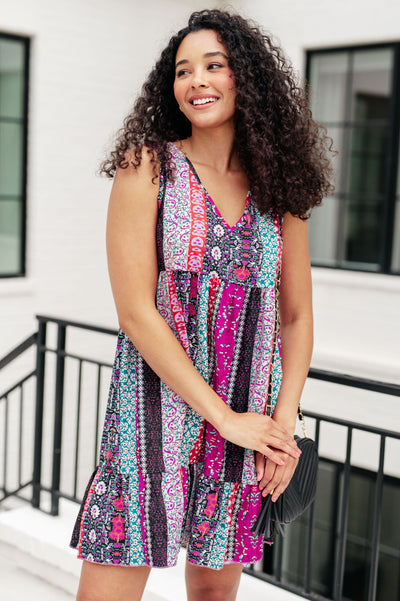 That's So Boho Mixed Print Sleeveless Dress Southern Soul Collectives