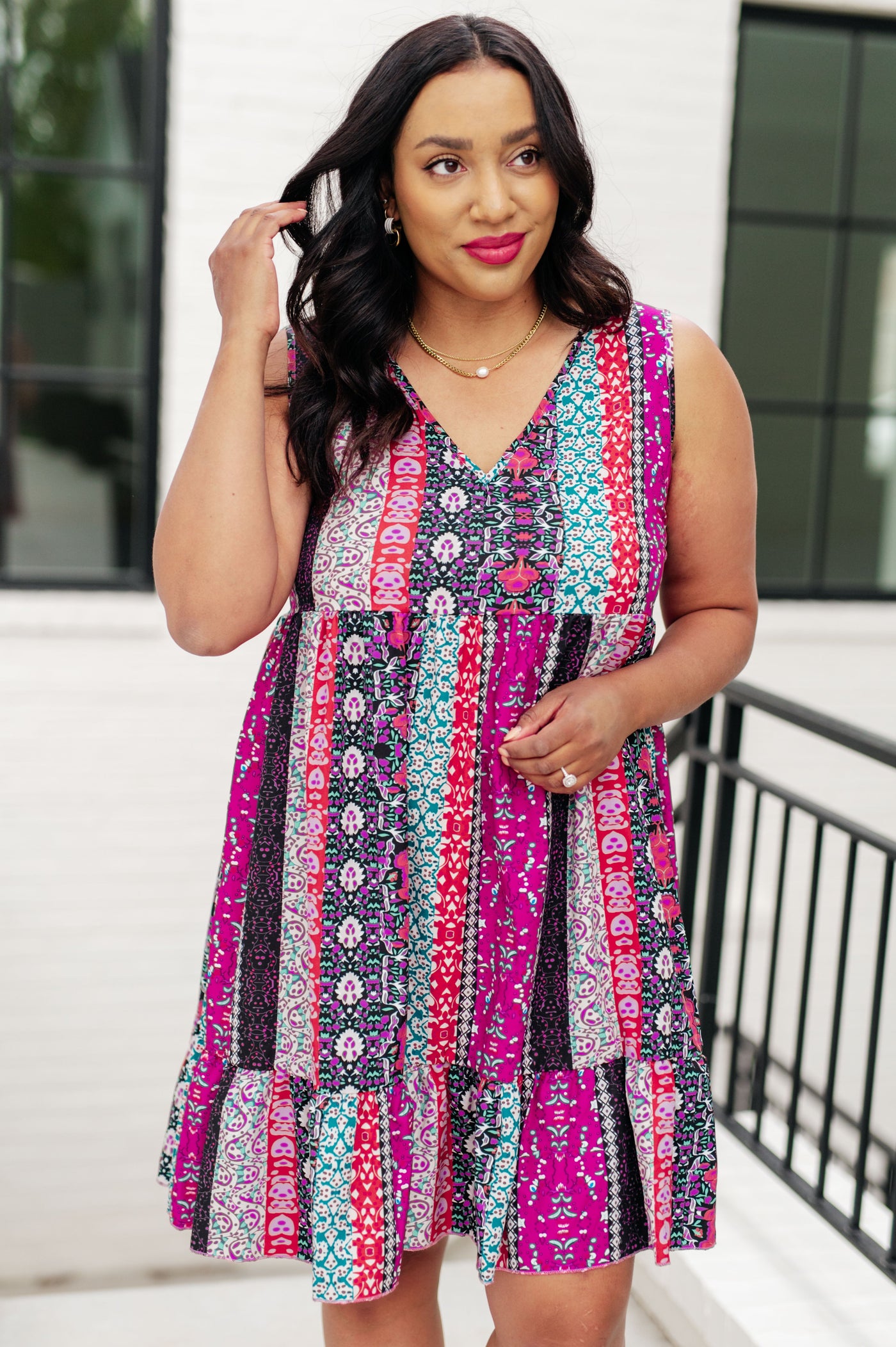 That's So Boho Mixed Print Sleeveless Dress Southern Soul Collectives
