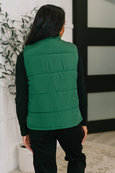 That's What I'm Talkin' About Puffer Vest in Hunter Green